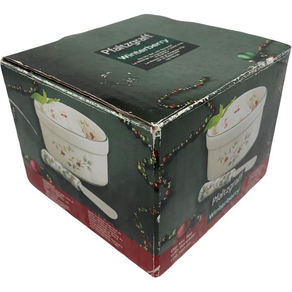 Pfaltzgraff Winterberry Dip Mix Bowl Ramekin Set with Spreader NEW - Picture 6 of 12